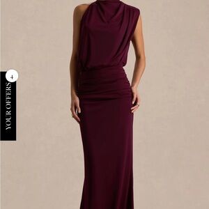 Club L London Deep Burgundy Maxi Dress
